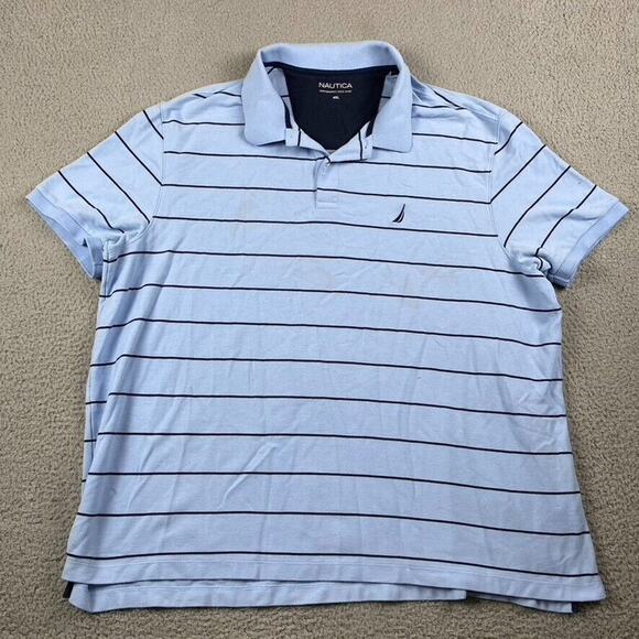 Nautica Performance Dock Polo Shirt Men's 4XL Blue Striped - Picture 1 of 8